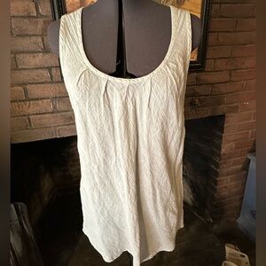 Flax pale blue tank top P SM cotton linen blend